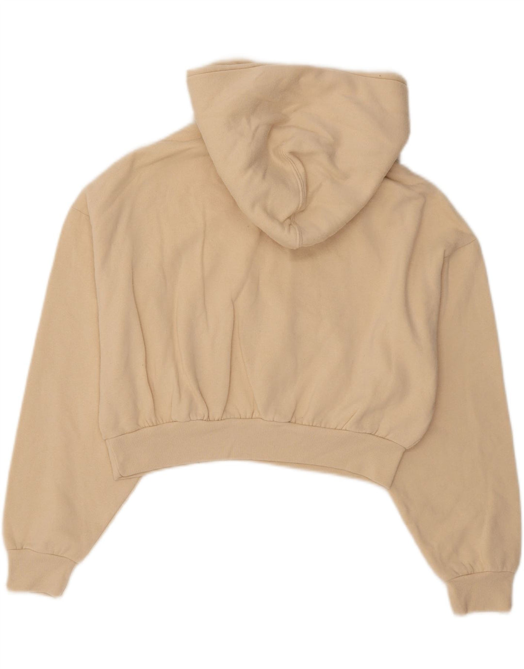 LEVI'S Womens Crop Hoodie Jumper UK 10 Small Beige Vintage Levi's and Second-Hand Levi's from Messina Hembry 