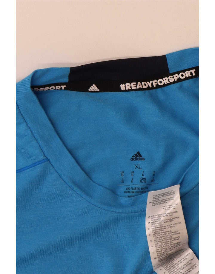 Adidas Mens T-Shirt Top XL Blue Polyester