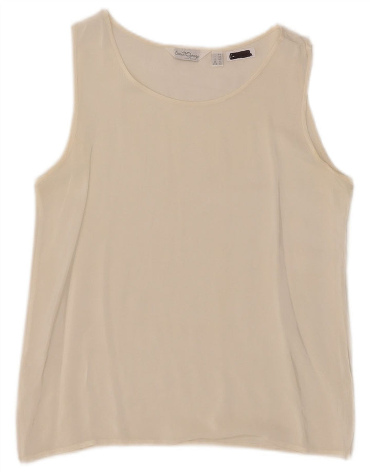 Saint George Womens Sleeveless Blouse Top UK 12 Medium Off White