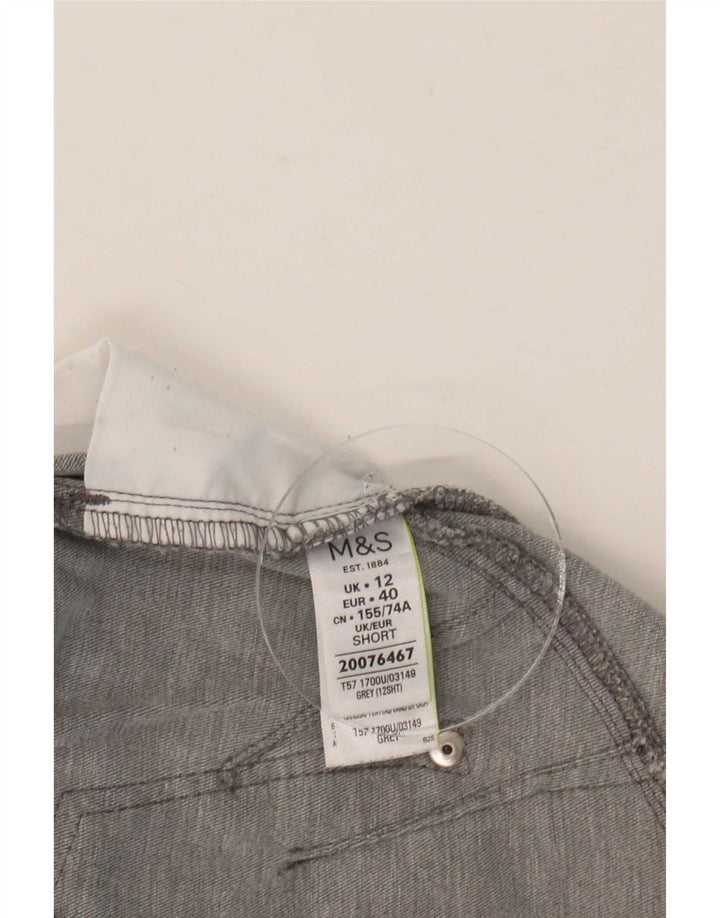 Marks & Spencer Womens Crop Slim Jeans UK 12 Medium W30 L26 Grey Cotton