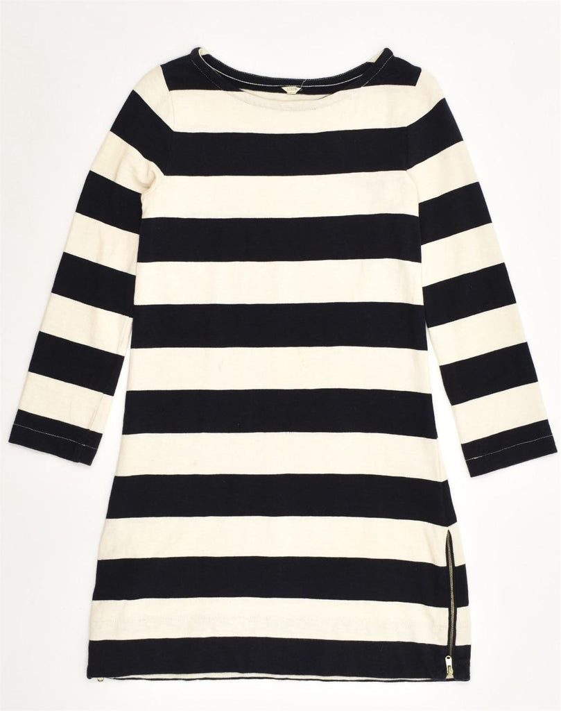 J. CREW Womens Basic Dress UK 2 2XS White Striped Cotton Nautical | Vintage J. Crew | Thrift | Second-Hand J. Crew | Used Clothing | Messina Hembry 