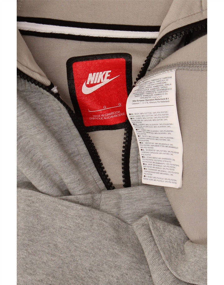 Nike Mens Zip Hoodie Sweater Large Grey Cotton
