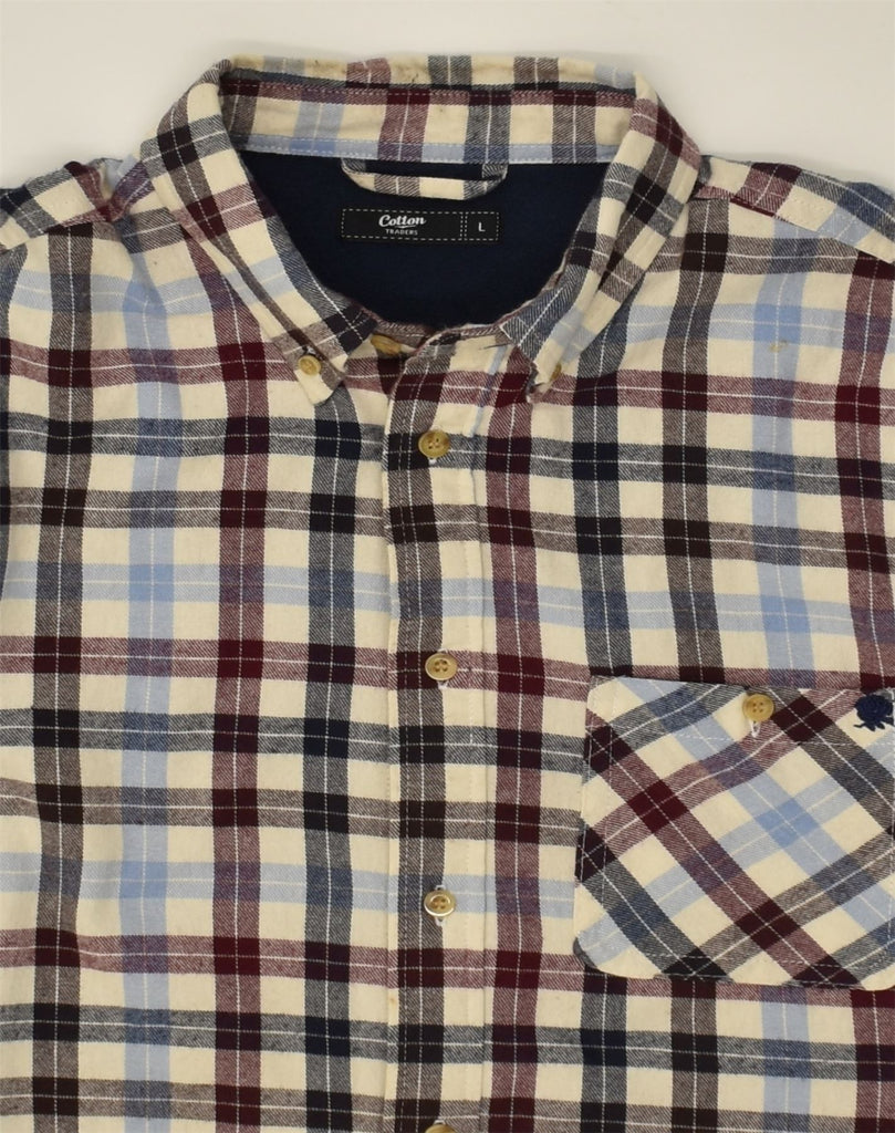 COTTON TRADERS Mens Flannel Shirt Large Multicoloured Check Cotton | Vintage Cotton Traders | Thrift | Second-Hand Cotton Traders | Used Clothing | Messina Hembry 