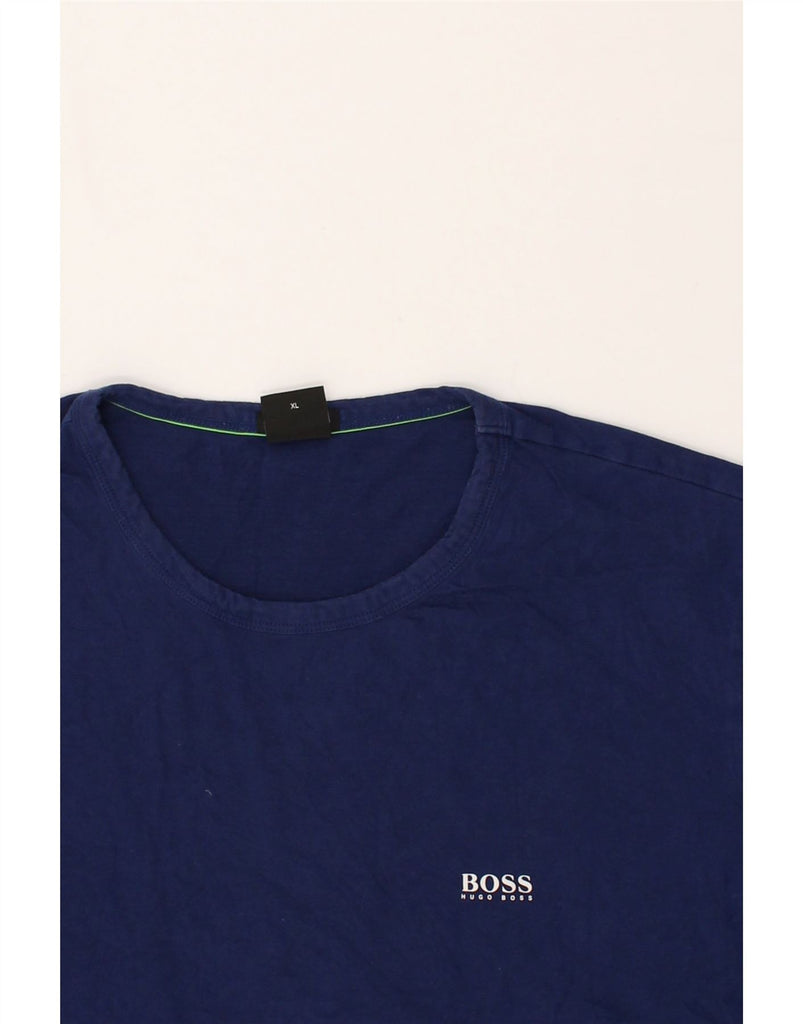 HUGO BOSS Womens Regular Fit T-Shirt Top UK 18 XL Navy Blue Cotton | Vintage Hugo Boss | Thrift | Second-Hand Hugo Boss | Used Clothing | Messina Hembry 