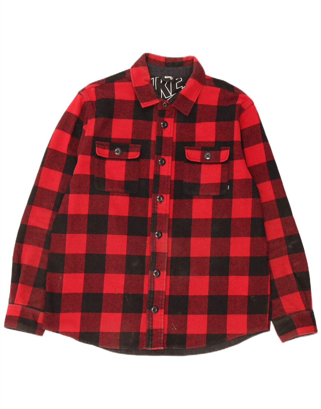 Nike Mens Lumberjack Flannel Shirt XL Red Gingham Wool