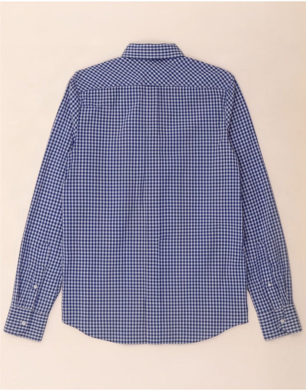 Ben Sherman Mens Shirt Small Blue Gingham Cotton