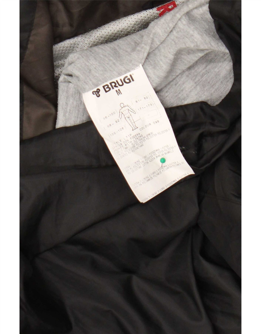 Brugi Mens Hooded Rain Jacket UK 38 Medium Black Colourblock Polyester