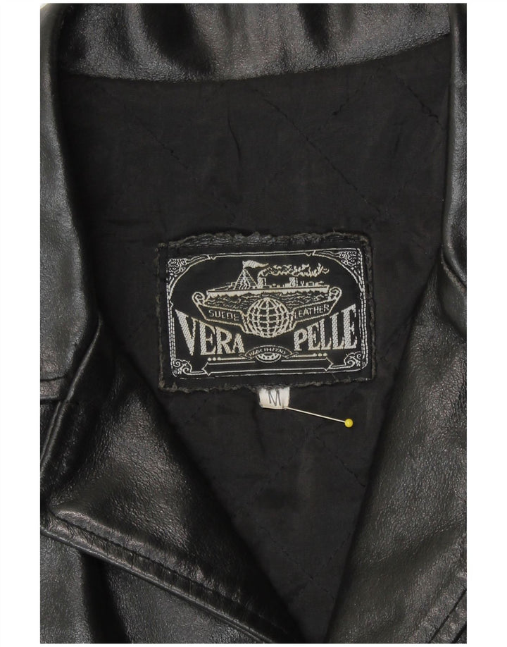 Vintage Mens Leather Jacket UK 38 Medium Black Leather