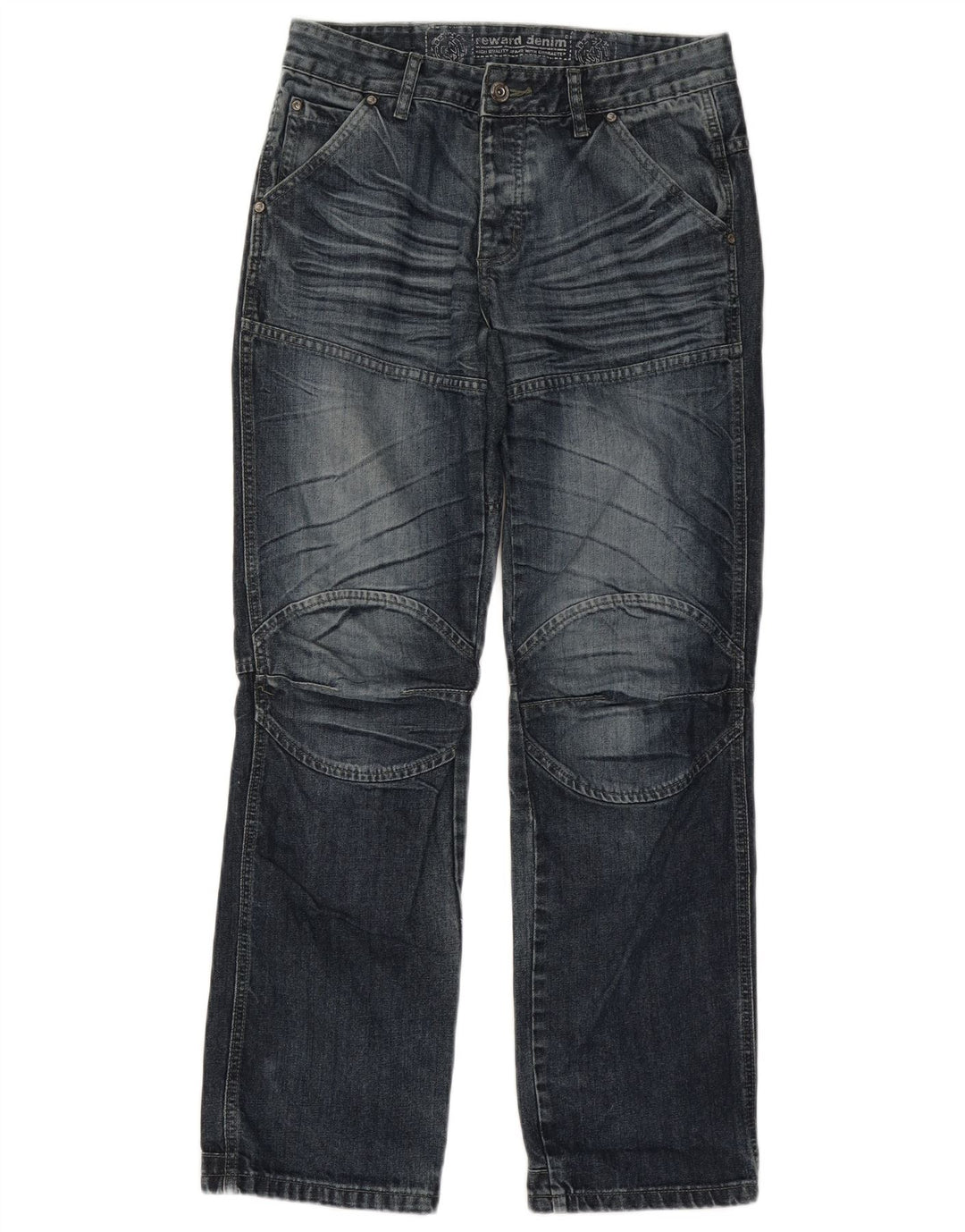 Reward Mens Straight Jeans W32 L32 Navy Blue