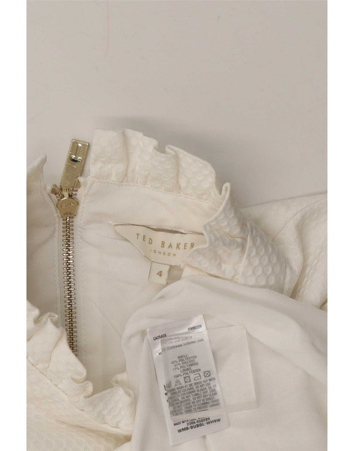 Ted Baker Womens Blouse Top Size 4 Large White Polyester