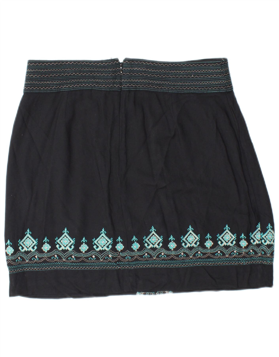 MONSOON Womens Mini Skirt W30 Medium Black Fair Isle Viscose
