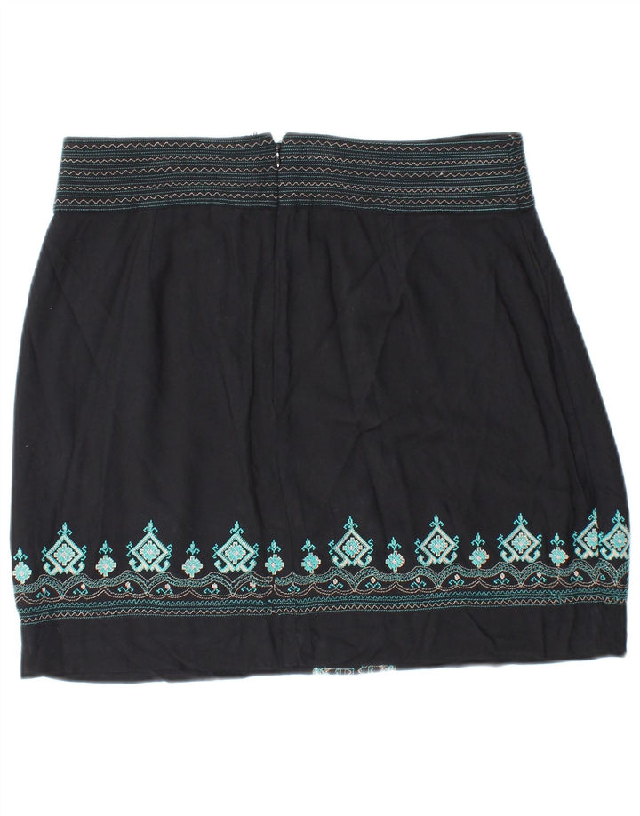 MONSOON Womens Mini Skirt W30 Medium Black Fair Isle Viscose