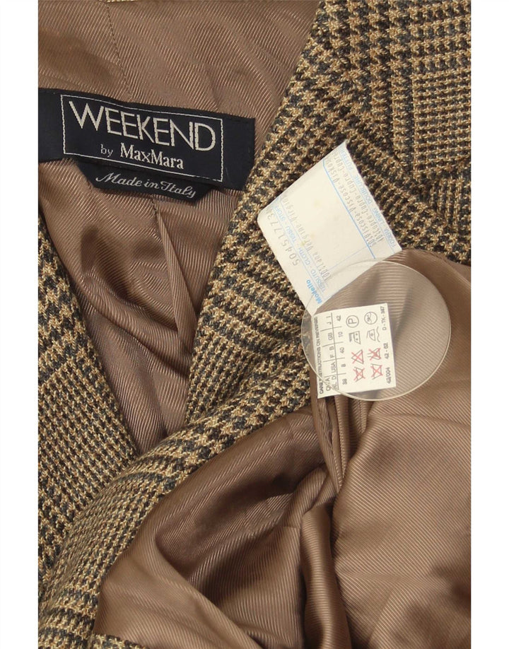 Max Mara Womens Weekend Blazer Jacket UK 10 Small Brown Houndstooth