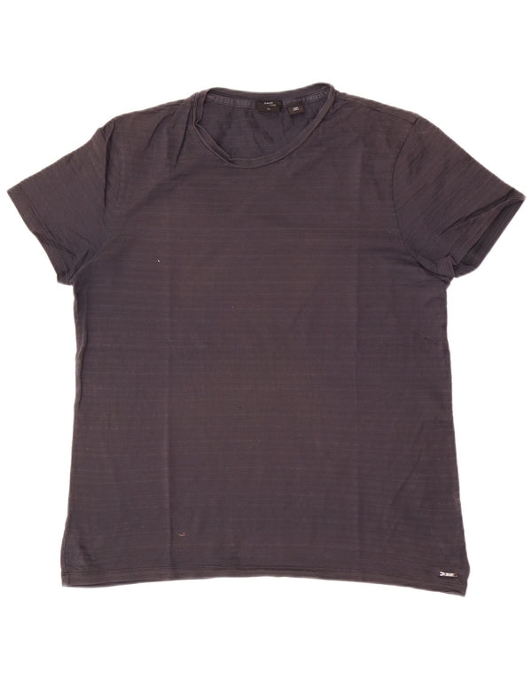Hugo Boss Mens Slim Fit T-Shirt Top XL Grey Striped