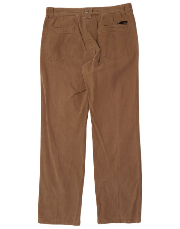 Navigare Mens Straight Casual Trousers IT 50 Large W34 L32 Beige Cotton