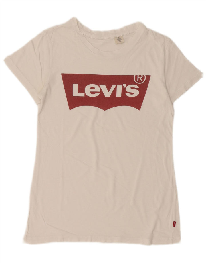 Levi's Womens Graphic T-Shirt Top UK 6 XS White