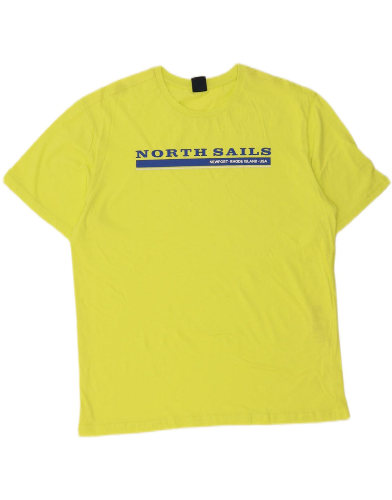NORTH SAILS Mens Graphic T-Shirt Top XL Yellow Cotton Vintage North Sails and Second-Hand North Sails from Messina Hembry 
