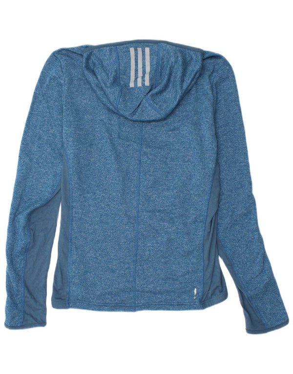 Adidas Mens Climalite Hooded Hooded Top Long Sleeve Small Blue Flecked