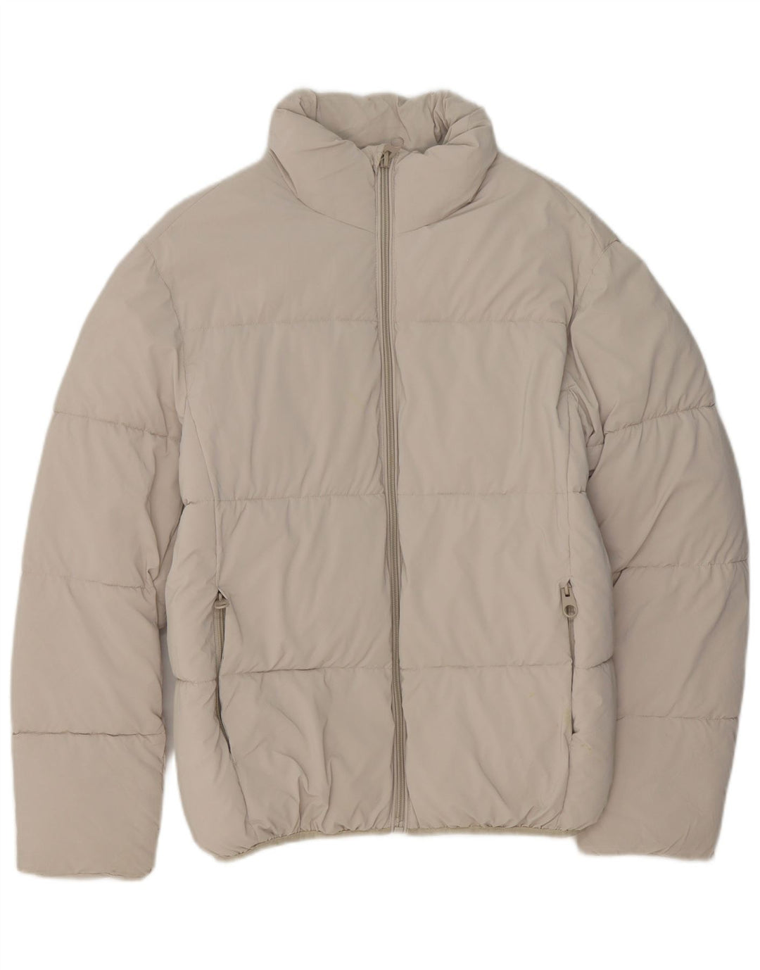 ZARA Mens Padded Jacket UK 36 Small Beige Polyester