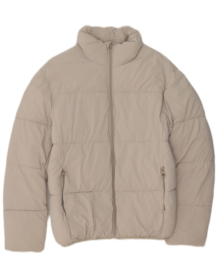 ZARA Mens Padded Jacket UK 36 Small Beige Polyester