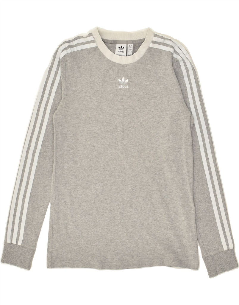 ADIDAS Womens Top Long Sleeve UK 8 Small  Grey Cotton | Vintage Adidas | Thrift | Second-Hand Adidas | Used Clothing | Messina Hembry 