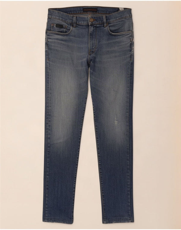 Trussardi Mens Slim Jeans W32 L30 Blue Cotton
