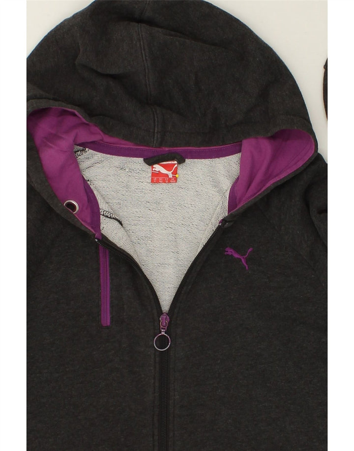 PUMA Boys Zip Hoodie Sweater 11-12 Years Grey Vintage Puma and Second-Hand Puma from Messina Hembry 