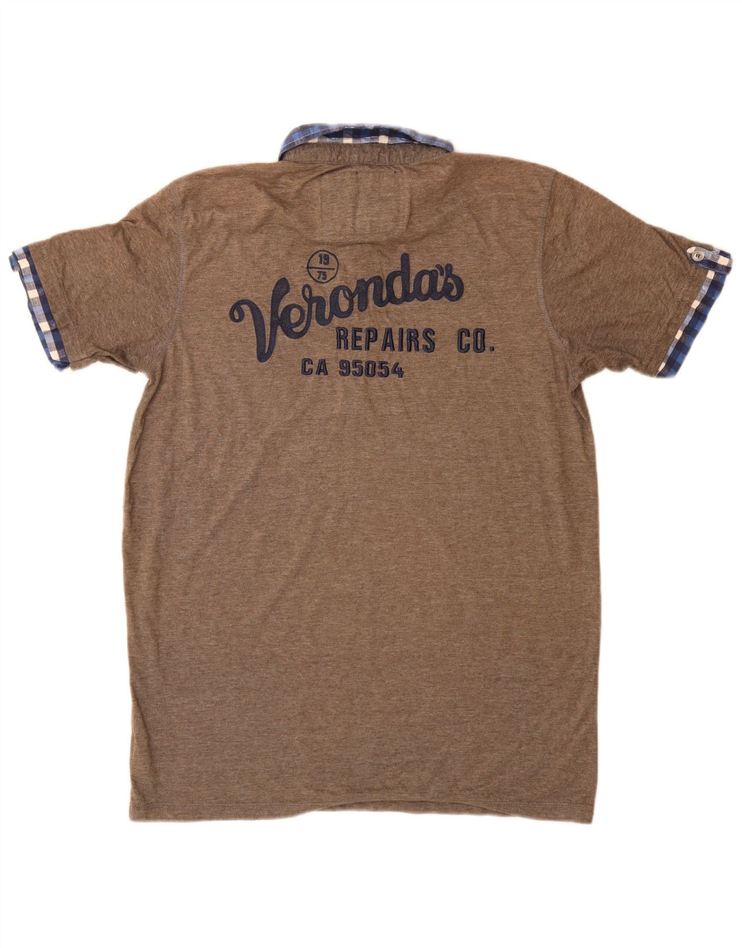 Jack & Jones Mens Graphic Polo Shirt XL Brown Polyester