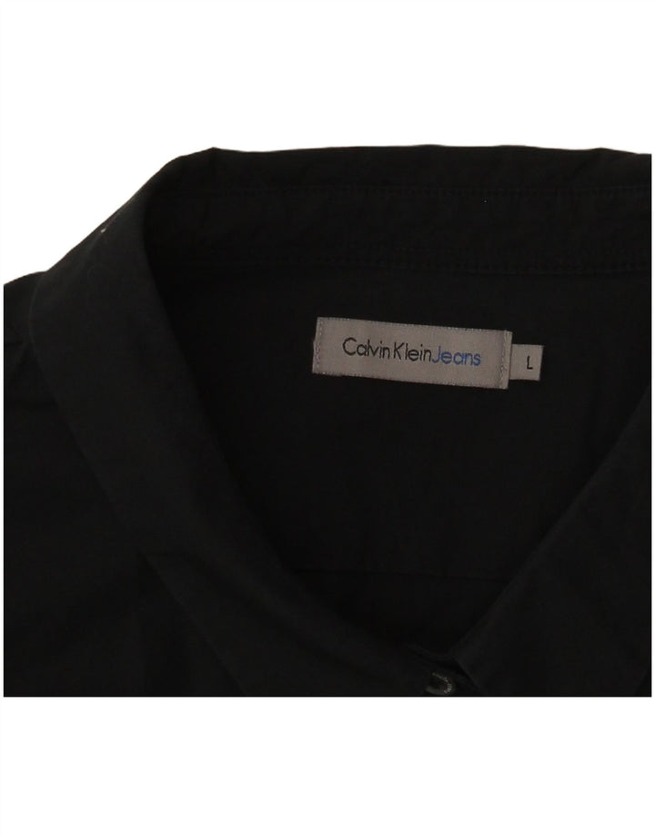 Calvin Klein Jeans Womens Shirt UK 14 Large Black
