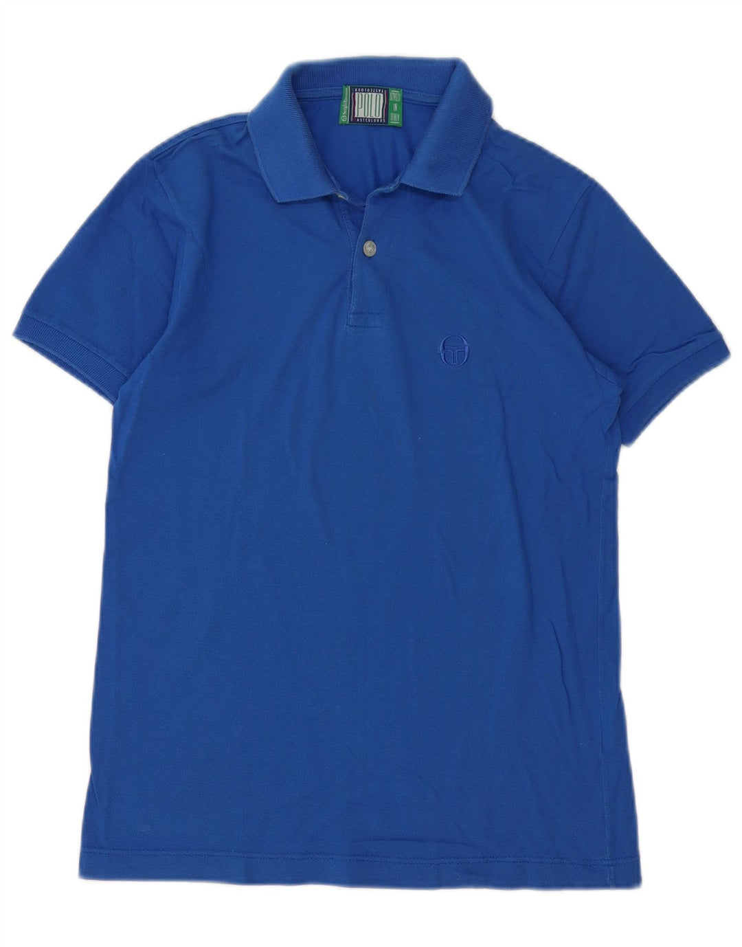 Sergio Tacchini Womens Polo Shirt IT 42 Medium Blue Cotton