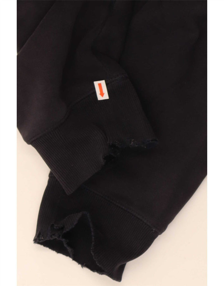 Carhartt Mens Zip Hoodie Sweater Medium Navy Blue Cotton