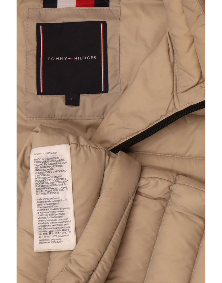 Tommy Hilfiger Mens Padded Jacket UK 40 Large Beige Polyamide