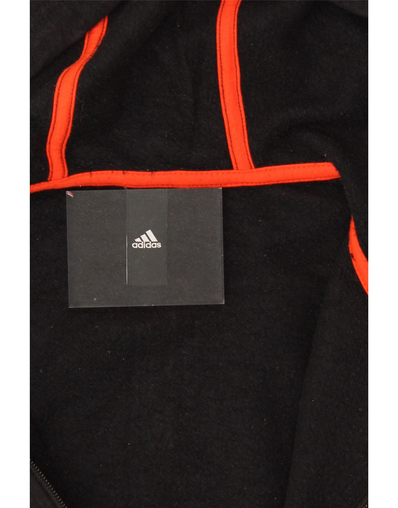 ADIDAS Womens Graphic Zip Hoodie Sweater UK 12 Medium Black Vintage Adidas and Second-Hand Adidas from Messina Hembry 