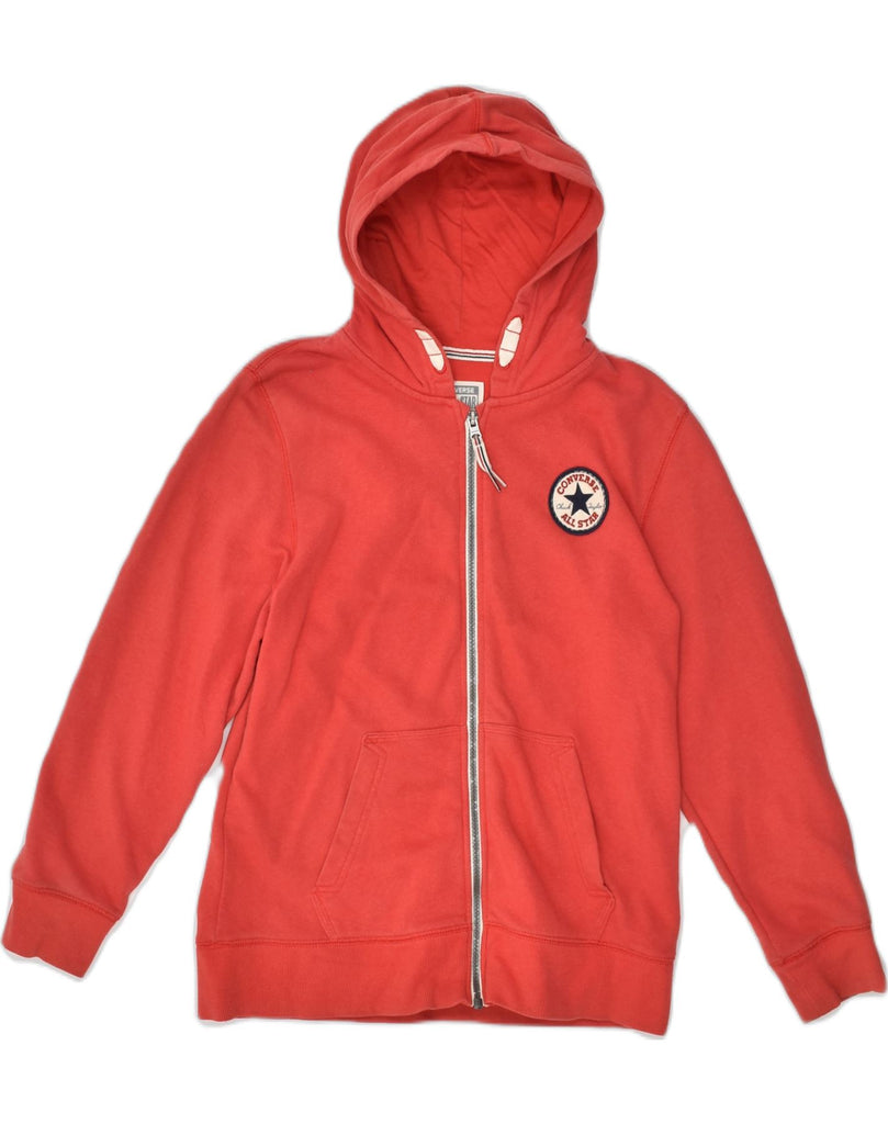 CONVERSE Boys Graphic Zip Hoodie Sweater 12-13 Years Red Cotton | Vintage Converse | Thrift | Second-Hand Converse | Used Clothing | Messina Hembry 