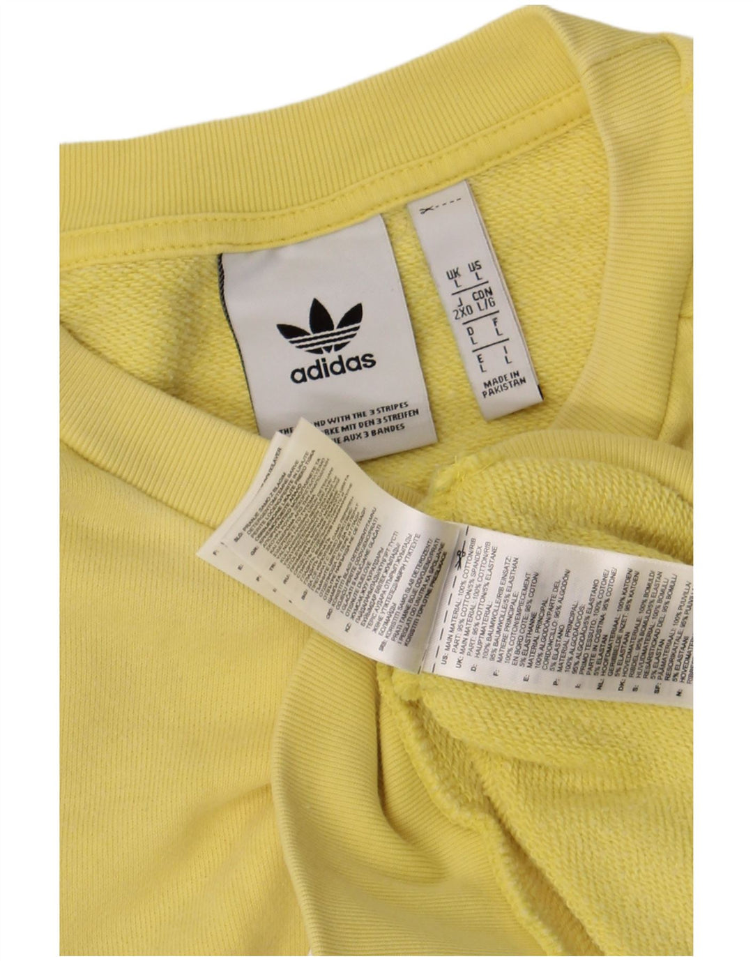 Adidas Mens Graphic Sweatshirt Jumper Large Yellow Cotton