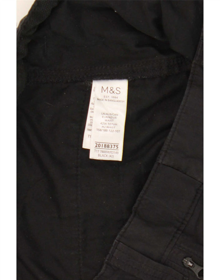 Marks & Spencer Mens Cargo Shorts W42 2XL Black Cotton