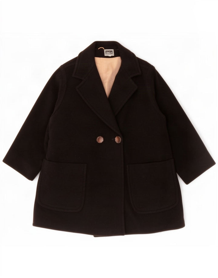 Luisa Spagnoli Womens 3/4 Sleeve Double Breasted Coat UK 10 Small Black