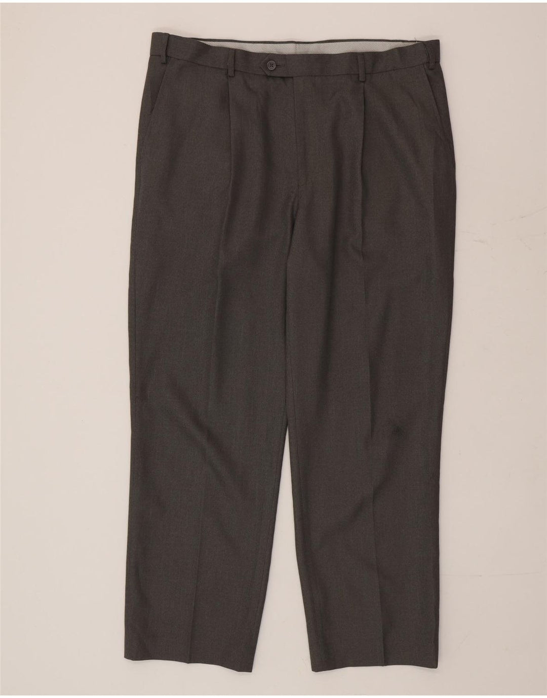 Marks & Spencer Mens Straight Pegged Suit Trousers W38 L29 Grey Polyester