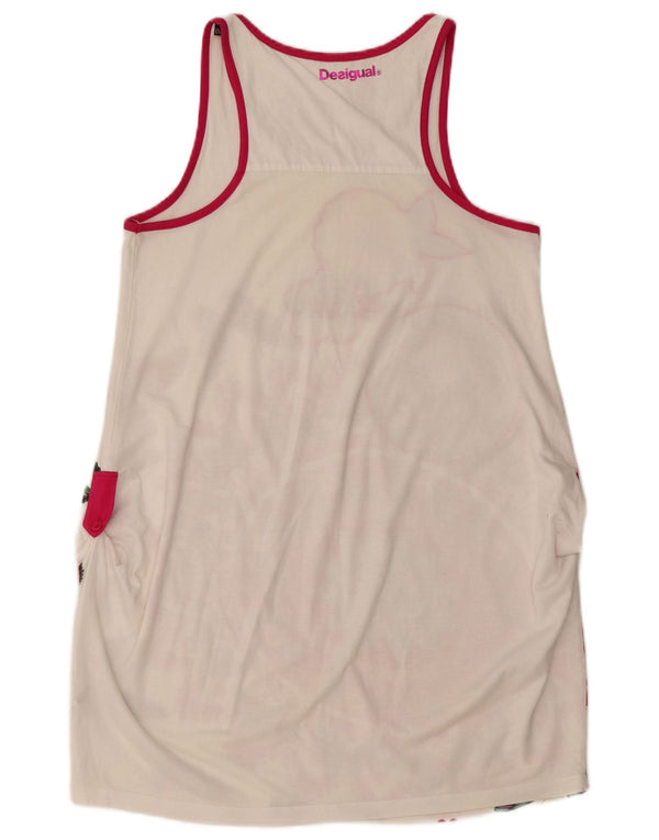 DESIGUAL Girls Graphic Sleeveless Tunic Dress 11-12 Years White Floral