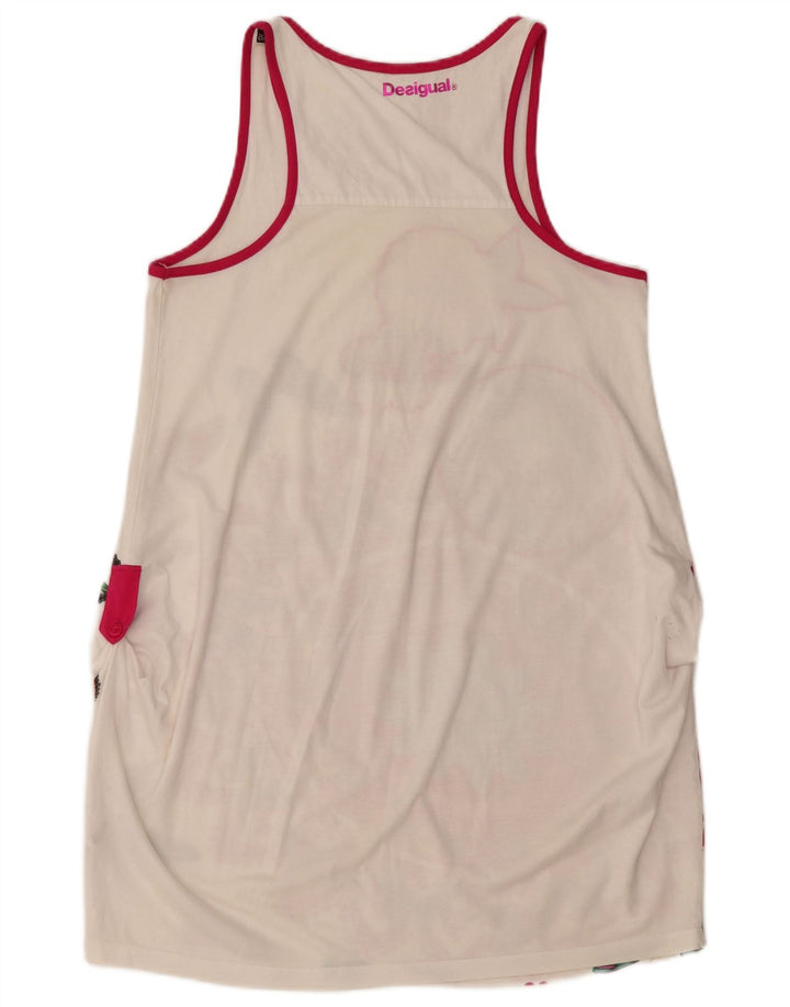 DESIGUAL Girls Graphic Sleeveless Tunic Dress 11-12 Years White Floral