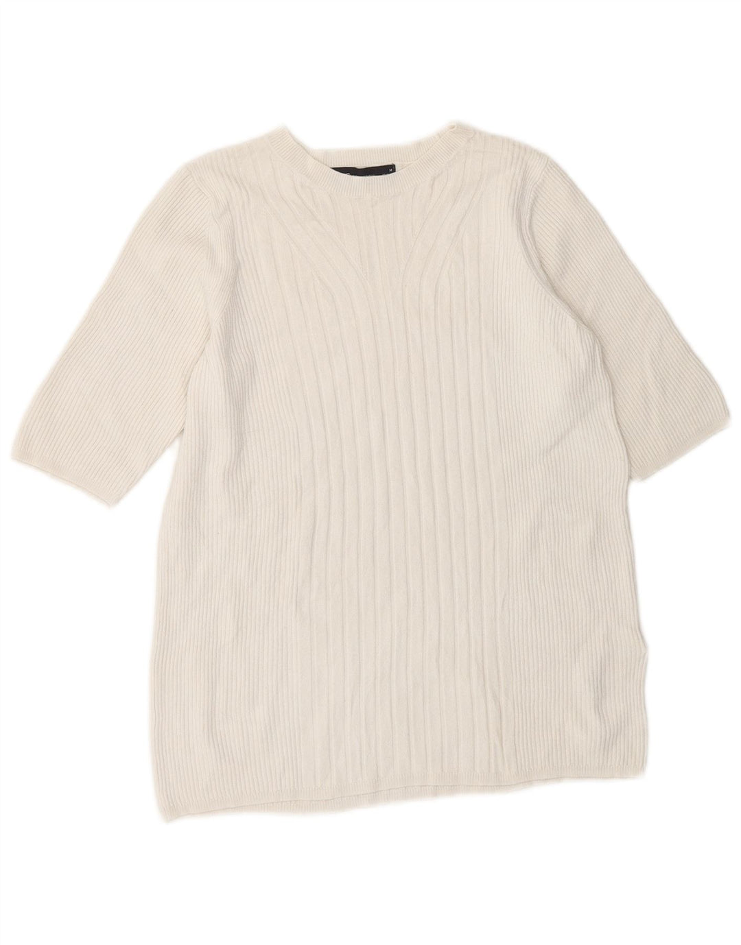 Marks & Spencer Womens Boat Neck Jumper Sweater UK 14 Medium White