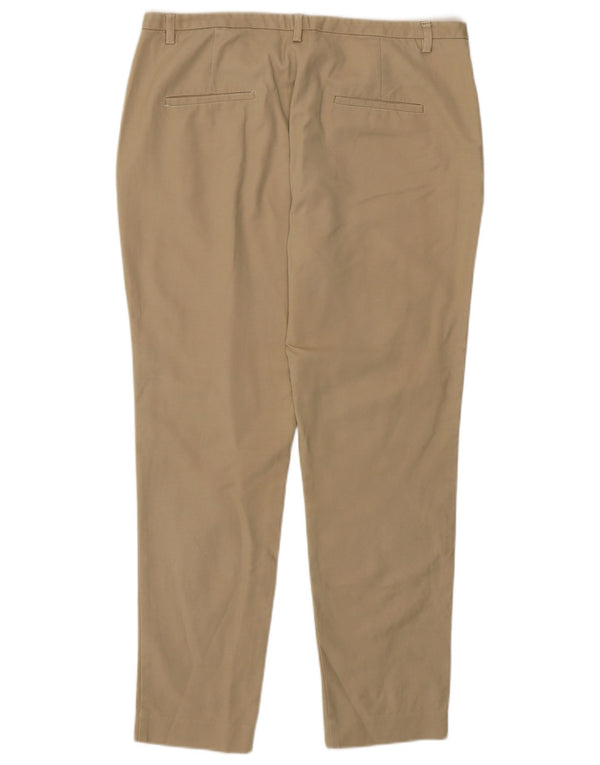 Zara Womens Crop Slim Chino Trousers EU 42 Large W32 L26 Beige