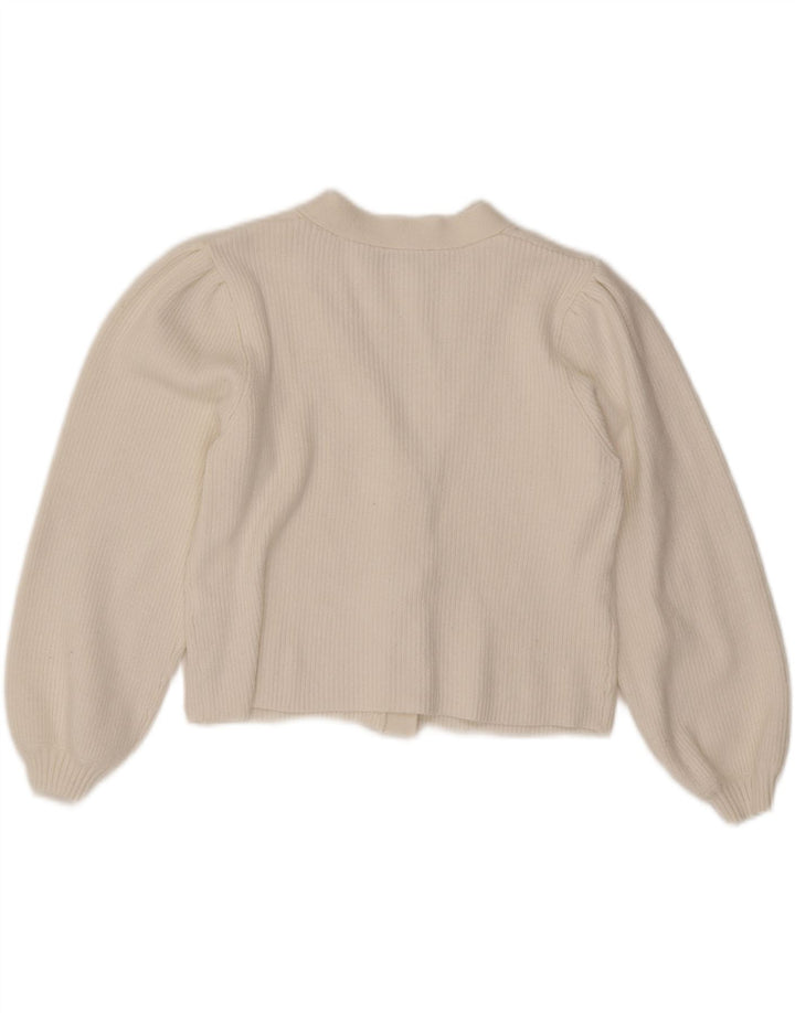 ZARA Womens Crop Cardigan Sweater UK 12 Medium White Viscose Vintage Zara and Second-Hand Zara from Messina Hembry 