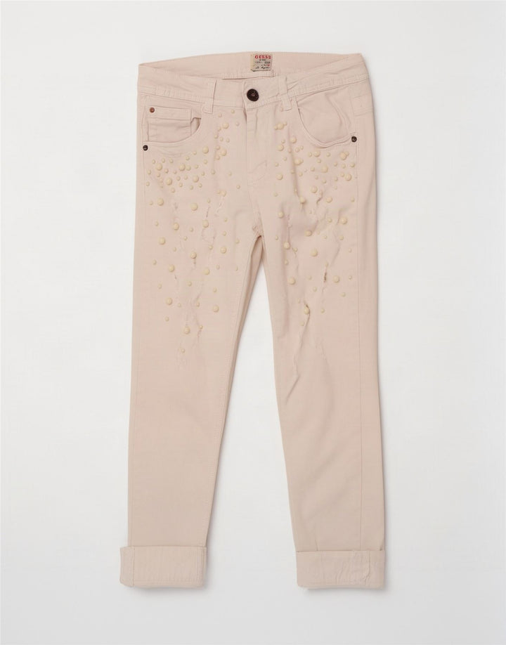 Guess Womens Cropped Jeans W26 L23 White Spotted