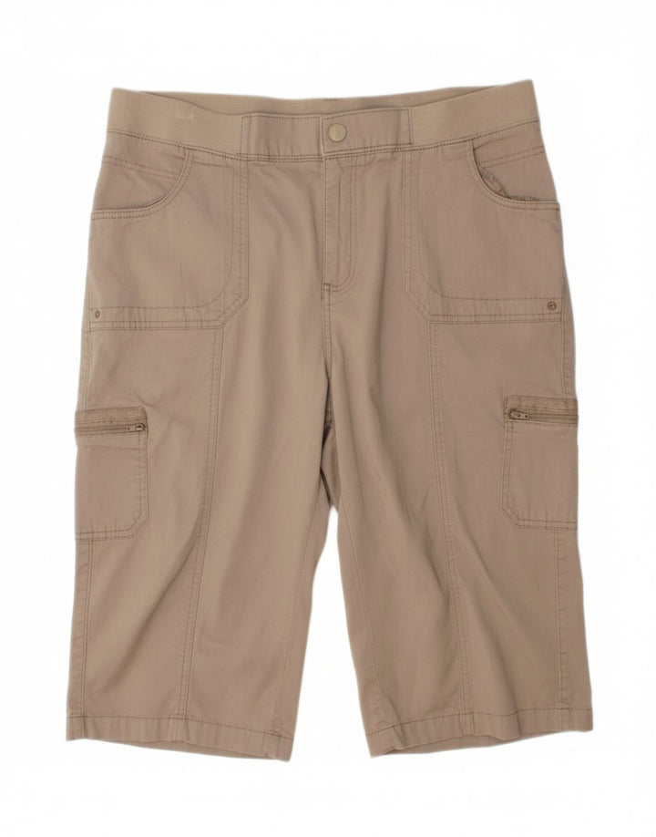 LEE Womens Relaxed Fit Cargo Bermuda Shorts US 18 2XL W38  Brown Cotton