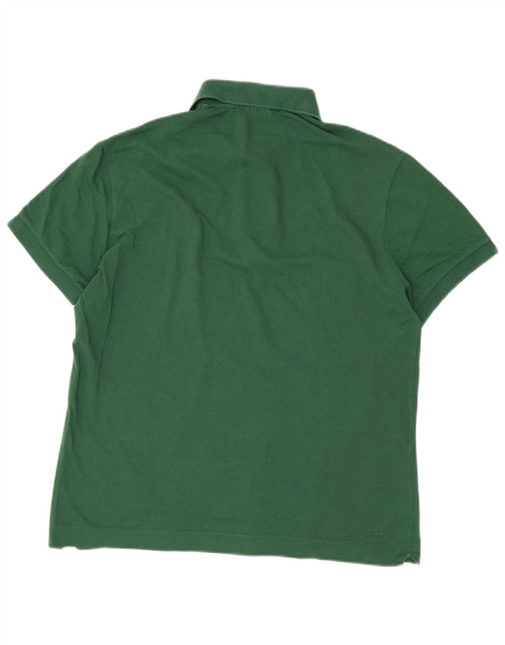 LACOSTE Mens Polo Shirt Size 4 Medium Green Cotton