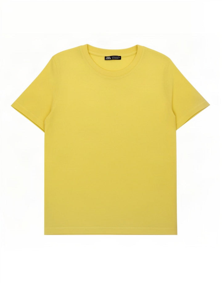 Zara Womens T-Shirt Top UK 14 Medium Yellow