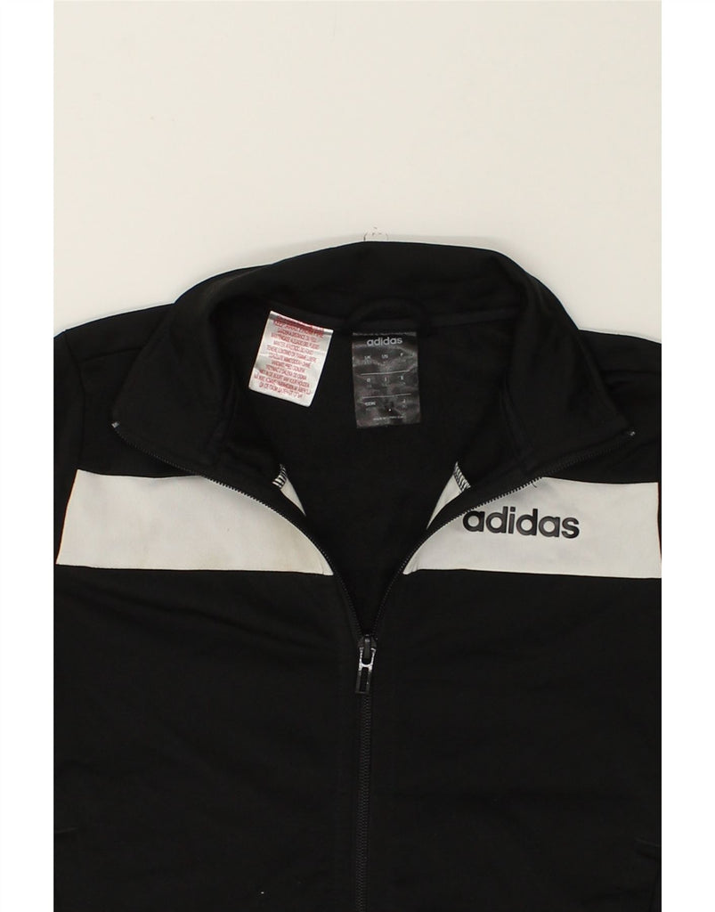 ADIDAS Boys Tracksuit Top Jacket 7-8 Years XS  Black Polyester | Vintage Adidas | Thrift | Second-Hand Adidas | Used Clothing | Messina Hembry 