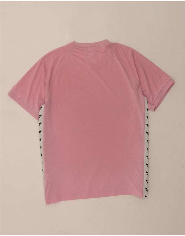 Adidas Mens Graphic T-Shirt Top Large Pink Colourblock Polyester