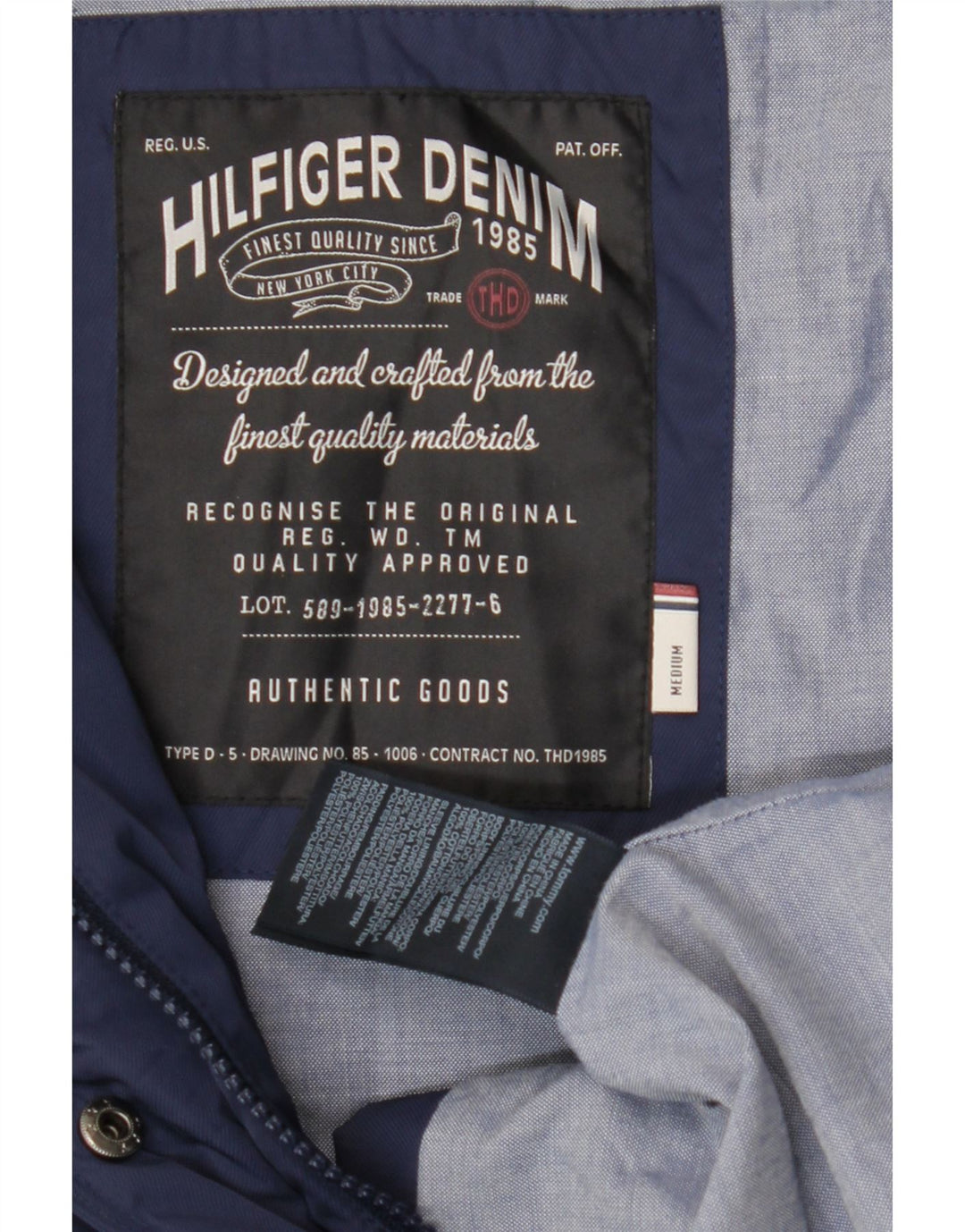 Tommy Hilfiger Womens Hooded Utility Jacket UK 12 Medium Navy Blue